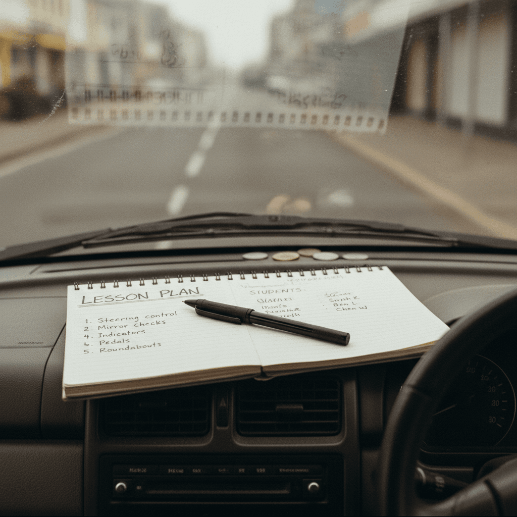 Instructor's lesson notes on the dashboard